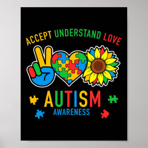 Poster Aceitar Compreender Autismo Atenção Ao Amor