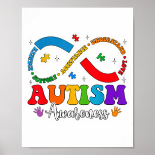 Poster Aceitar Compreender Autismo Infinito Pelo Coração