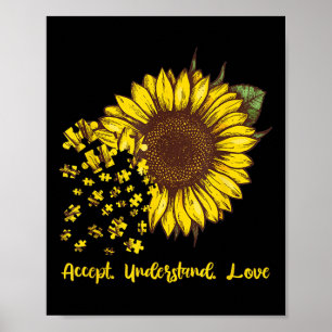 Poster Aceitar Compreender O Amor Autismo Girassol Sensib