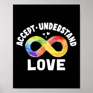 Poster Aceitar Consciência do Autismo do Amor ASD Infini