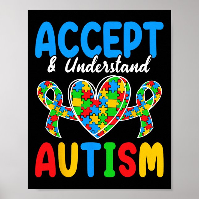 Poster Aceitar E Compreender O Dia Do Autismo (Frente)