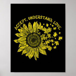 Poster Aceite Compreender Crianças Autistas Suportam Auti