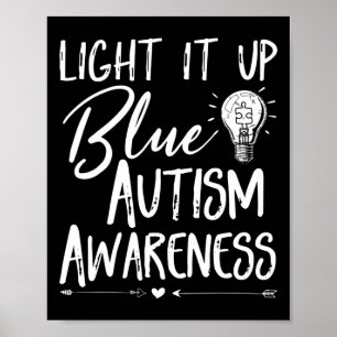Poster Acenda-O Autismo Azul Eu Visto Azul Para Autismo A