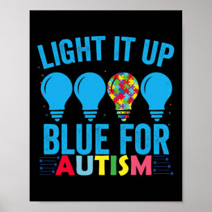 Poster Acenda-o, Autismo Azul Mês 1