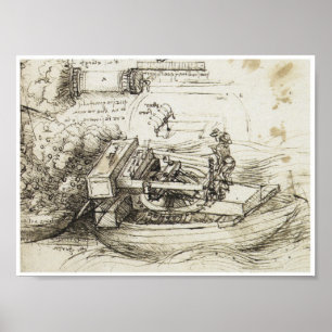 Poster Acendimento de um barco, Leonardo da Vinci do