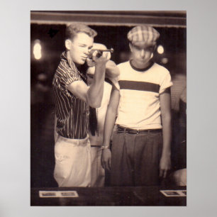 Pôster acertar o alvo e ganhar uma boneca kewpie