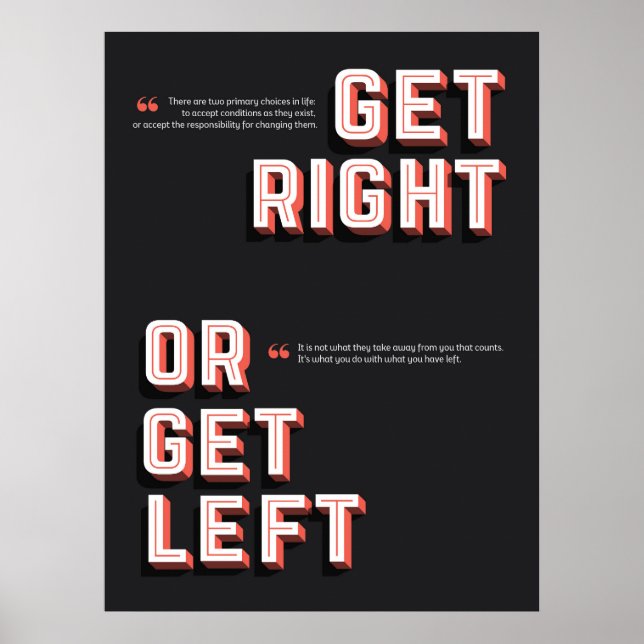Poster Acertar ou Escolher o Lado Certo (Frente)