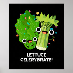 Poster Acessórios Aibraçados Funny Veggie Pun Dark BG