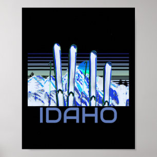 Poster Acessórios de Esqui Idaho Retro Esqui Idaho