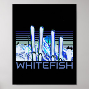 Poster Acessórios de Esqui Whitefish Retro Esqui Whitefis