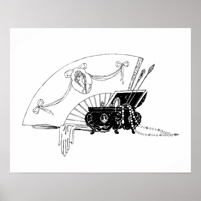 Pôster Acessórios e arte femininos da década de 20 (Frente)