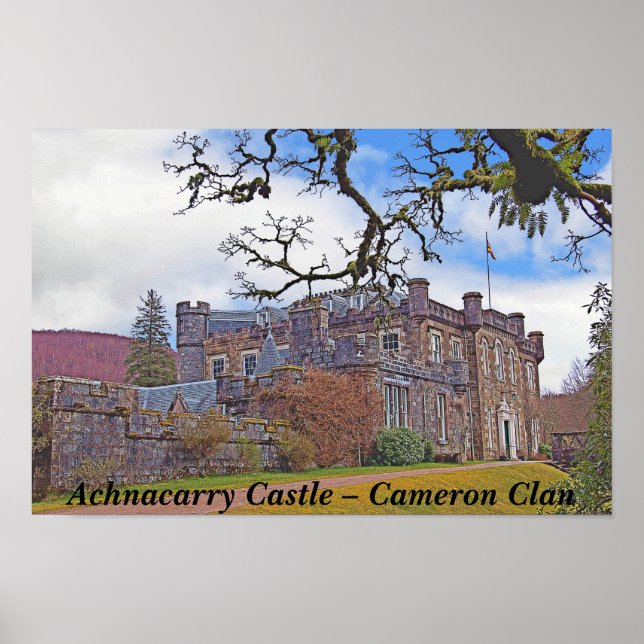 Poster Achnacarry Castle Scotland - Cameron Clan (Frente)