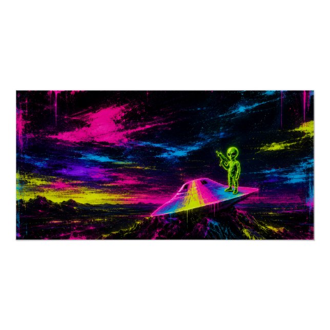 Pôster Acidente de OVNI Neon (Frente)