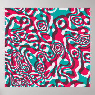 Poster Acido Psicodélico Sem Olhos De Fundo Funky.