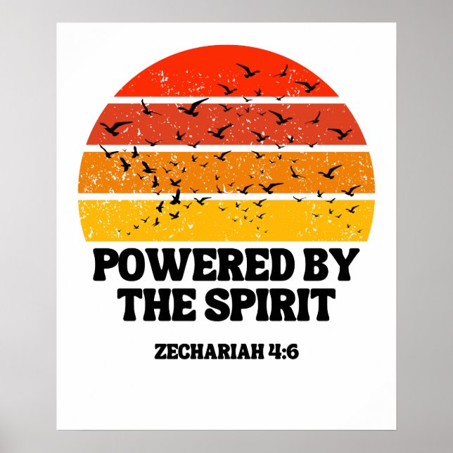 Poster Acionado pelo Espírito - Zechariah 4:6 (Frente)