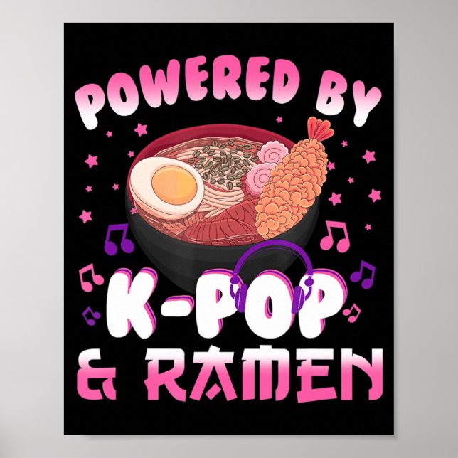 Poster Acionado por Kpop e Ramen Kpop Kawaii Anime Gift G (Frente)