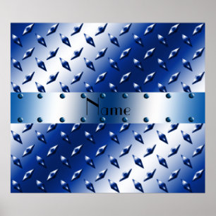 Poster Aço azul conhecido personalizado da placa do