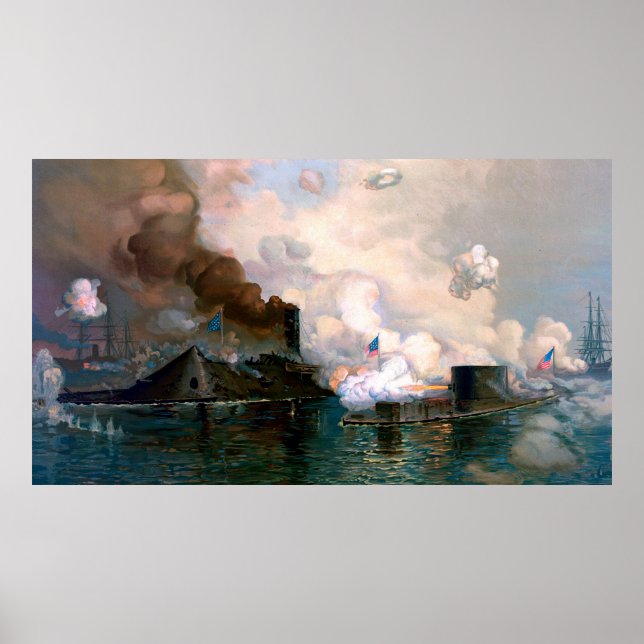 Poster Acompanhe Merrimac Na Primeira Luta Entre Ironclad (Frente)