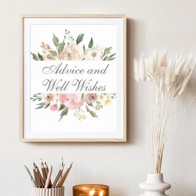 Poster Aconselhamento de Casamento de Jardim Floral Rosa- (Criador carregado)