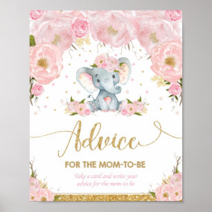 Poster Aconselhamento de Chá de fraldas Elefante para a m
