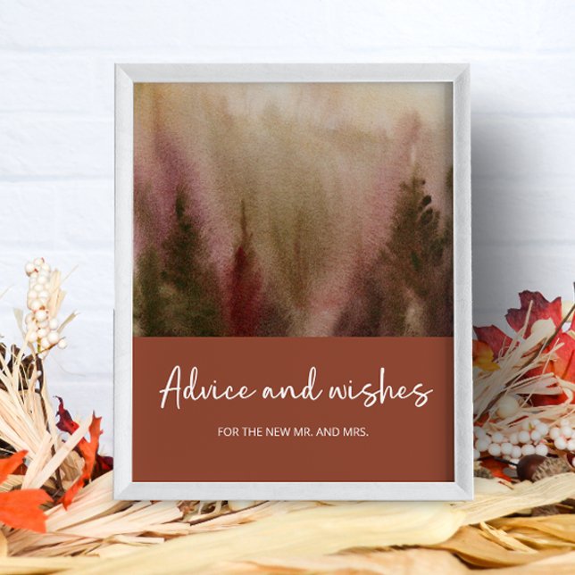 Poster Aconselhamento e desejos da Floresta do outono par (Criador carregado)