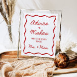Poster Aconselhamento e Desejos de 8x10" Chá de panela ma<br><div class="desc">Aconselhamento e Desejo de 8x10" Assinar este sinal de Aconselhamento e Desejo estranho apresenta uma borda ondulada com letra manuscrita! Combina facilmente com qualquer tema e é perfeito para qualquer chá de panela ou casamento! Cores de borda e texto são editáveis!</div>