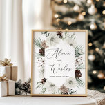 Poster Aconselhamento e desejos verdes no inverno em Newl<br><div class="desc">Um conselho verde de inverno e desejos para a placa de Newlyweds. Itens correspondentes disponíveis.</div>