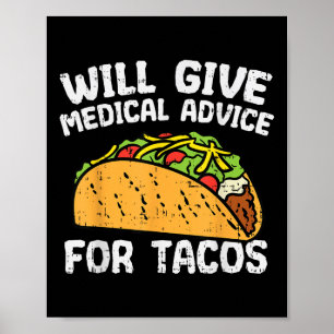 Poster Aconselhamento Médico Para Tacos Cinco Mexicanos D