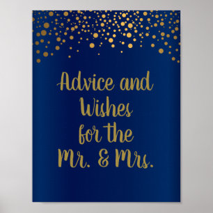 Poster Aconselhamento - Pontos Confetti Dourados - Azul E