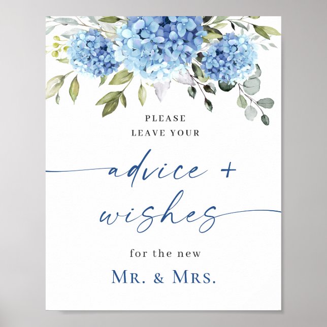 Poster Aconselhamento sobre Hydrangea Azul Elegante e Cas (Frente)