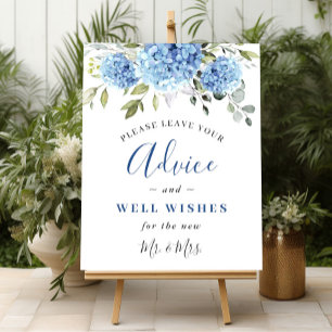 Poster Aconselhamento sobre Hydrangea Azul Elegante e Cas