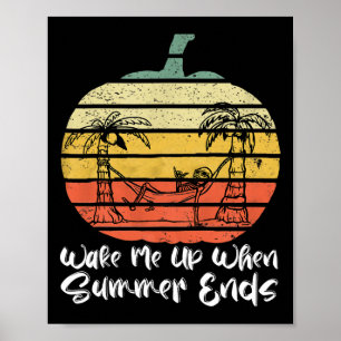 Poster Acorda-me Quando o Verão Acaba Esqueleto Divertido
