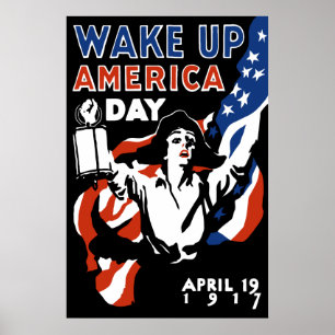 Pôster Acorde o dia de América -- WWI