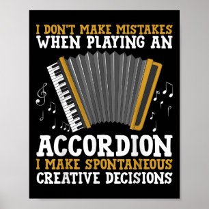Poster Acordeão de Arte Acordeonista para Homens