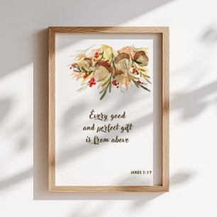 Poster Acorn Bíblia Verse Christian Wall Art