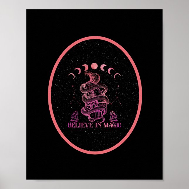 Poster Acredita Na Arte Mágica Celestial Wiccan (Frente)