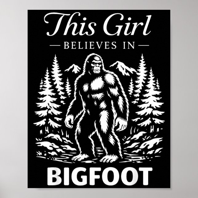 Poster Acreditante da menina do pé-grande sasquatch cript (Frente)