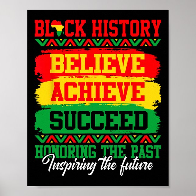 Poster Acredite Alcance Sucesso Mês da História Negra Pre (Frente)