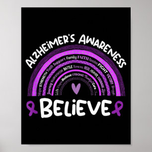 Poster Acredite Apoie Esperança Força Mês Alzheimer