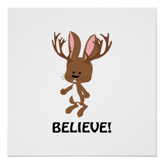 Pôster Acredite! Cute Jackalope (Frente)