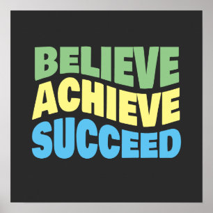 Poster Acredite em alcançar a definição de meta motivacio