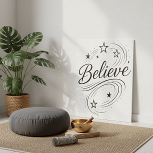 Pôster Acredite em Estrelas Mágicas - Boho Celestial