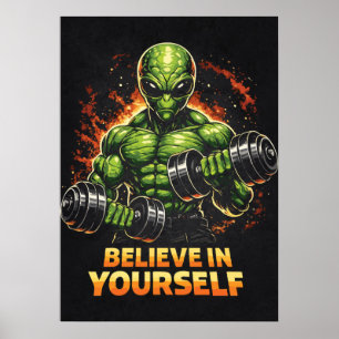 Poster Acredite Em Si Mesmo, Treino De Academia De Fisicu