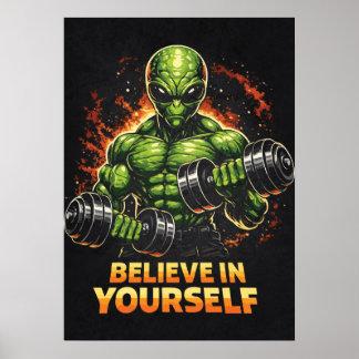 Poster Acredite Em Si Mesmo, Treino De Academia De Fisicu