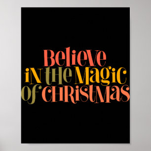 Poster Acredite Na Magia Do Natal Camiseta Retro Estilo T