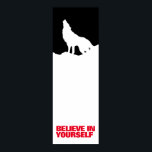 Pôster Acredite na Pop de Arte do Lobo Branco Negro<br><div class="desc">Posters Motivacionais - Coragem Motivacional / Lobo Pop de Arte de Confiança / Trabalho de arte Digital Animal</div>