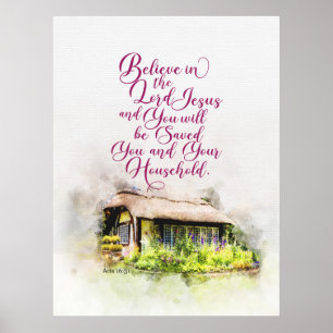 Poster Acredite no Senhor Jesus e você será salvo
