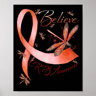 Poster Acreditem na Consciência do Crps Dragonfly Laranja