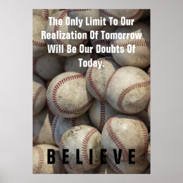 Poster Acreditem no Baseball Inspirational Motivational