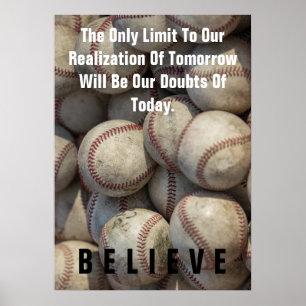 Poster Acreditem no Baseball Inspirational Motivational